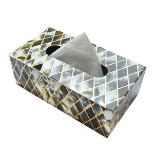 Boîte à mouchoirs rectangulaire au design moderne avec finition émaillée pour voiture, bureau, maison et autres usages, idéale pour les voyages et la décoration de table - Product Image 2