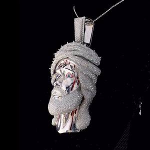 Pendentif personnalisé avec nom, certifié IGI, Jésus VVS plaqué or, style hip-hop, pour hommes - Product Image 3