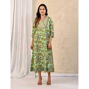 Vestido Casual de Algodón Estampado Pista para Mujer, Estilo Hippie Elegante, Cintura Natural, Transpirable, Largo hasta el Suelo, ODM 5XL - Product Image 4