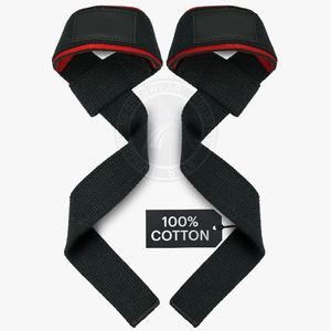 Poignées en coton avec logo personnalisé Sangles de poignet rembourrées en néoprène pour fitness Deadlifts Musculation Main d'exercice personnalisée - Product Image 4