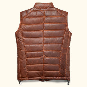 Chaleco informal transpirable de cuero genuino para hombre, chaleco con cuello en V, botón de punto, moda de invierno, cera de fresado, recién llegado, adultos - Product Image 2