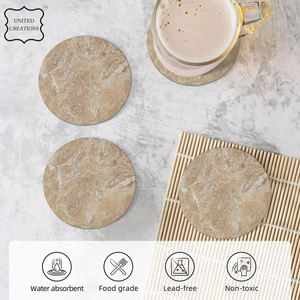 Classic New Style <b>Polished</b> Natural Marble Stone Coasters Set Ceramic Drink Coffee Cup Coasters for Party Decorative Purpose - Product Image 5