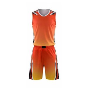 Conjunto de Uniforme de Baloncesto Personalizado para Hombre, Camiseta sin Mangas Sublimada en Degradado Naranja y Amarillo, Pantalones Cortos, Absorbe la Humedad, Ropa de Equipo - Product Image 1