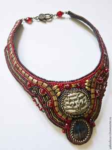 Collar de Moda con Cuentas de Vidrio y Bordado para Mujer, Estilo Moderno, Ideal para Regalos de Boda y Fiestas - Product Image 3