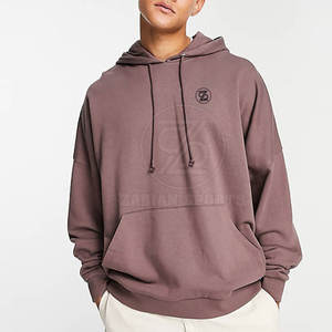 Sudadera con capucha de gran tamaño básica de color sólido para hombre, Sudadera con capucha suave de moda informal diaria con corte holgado y aspecto clásico - Product Image 1
