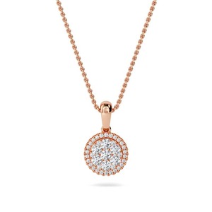 Designer Bridal Round Cut Diamond Cluster <b>Pendant</b> 0.50 Ct Lab Grown Diamond In Platinum For Bridal Anniversary Gift For Her - Product Image 2