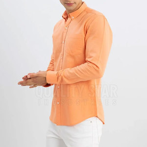 Camisas de vestir transpirables ajustadas formales para hombre hechas a medida OEM, diseño de cuello vuelto para la temporada de primavera - Product Image 2