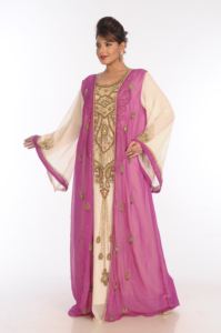 Caftanes Georgette multicolores con bordado Zari Work ODM Supply Característica transpirable para uso islámico - Product Image 3