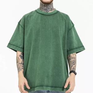 Acid/Stone Impact Oversized Breathable <b>Tshirt</b> Drop Shoulder Crew Mens 100% Cotton Plus Sized Summer Fashion High Street Basic - Product Image 1