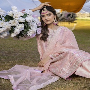 Venta de liquidación en el conjunto original de Kurta indio, vestido paquistaní Salwar Kameez listo para mujer de Dr Haris para ropa de fiesta - Product Image 6