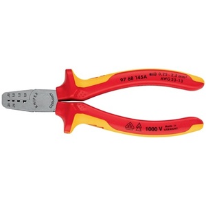 Pince à sertir les extrémités des fils KNIPEX, poignées multi-composants, longueur totale 145 mm, 0,25-2,5 mm (AWG 23-13), accessoires de gestion des câbles - Product Image 5