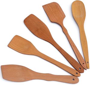 Hot selling wood 4-Piece New Fish Design Natural Eco-Friendly High Quality Wooden Cooking <b>Utensil</b> Indian Solid Cutlery - Product Image 1