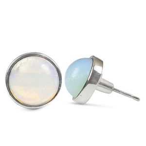 Natural Crystal Stone Round <b>Earrings</b> Tpos / Studs - Product Image 6
