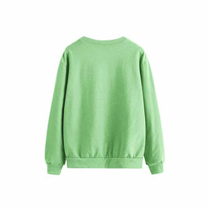 Casual algodón personalizar letra impresión personalizada marca Logo pulóver mujeres cuello redondo suelto cálido gota hombro sudadera - Product Image 2