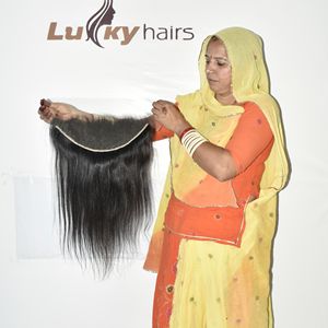 Frontal de Encaje Vietnamita 13x6 HD en Trama Doble, Frontal Transparente 13x4 13x6, Cabello Humano Indio Liso y Sedoso - Product Image 5