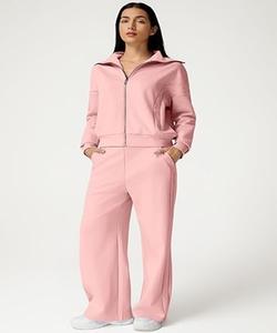 Conjunto de Dos Piezas de Alta Calidad para Mujer, Chaqueta y Pantalones de Punto Vintage, Ligero, Holgado, Estilo Casual - Product Image 2