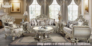 Luxurious Heavy Carved Living Room Furniture High Back 7 Seater <b>Sofa</b> Set in <b>Gold</b> Polish High Quality Hand Carved <b>Sofa</b> Set Home - Product Image 5