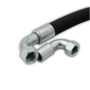 Manguera hidráulica de alta calidad 3/8 R2 de 50cm con conectores 90 Celsius Nj-Nj | Manguera de presión de aceite flexible resistente OEM disponible - Product Image 2