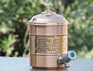 Meilleure vente distributeur d'eau martelé en cuivre pur avec support décoratif en métal à un prix raisonnable - Product Image 3