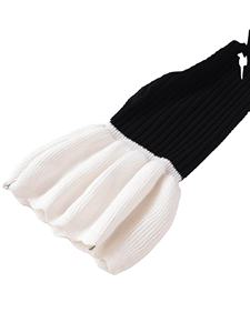 Pull en maille à col rond à manches longues pour femme, tendance vintage automne 2025, polyvalent, imprimé plissé, patchwork, respirant à l'avant - Product Image 5