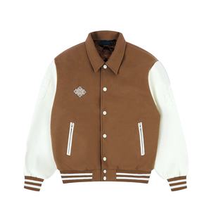 Blousons universitaires d'hiver pour hommes de haute qualité OEM, style baseball, décontractés et formels, avec broderie de logo personnalisée, 100 % laine, chauffants, en lot unique - Product Image 1