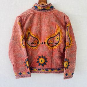 Chaqueta Suzani India Hecha a Mano, Chaqueta Corta Bordada a Mano, Abrigo Unisex, Chaqueta Corta Suzani Hecha a Mano - Product Image 6