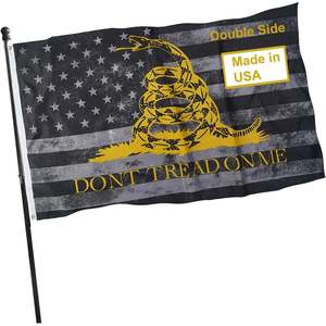Bandera de Estados Unidos de doble cara con la frase "Dont Tread on Me" - Hecha en EE. UU. - Banderas Gadsden 3x5 para exteriores (gris) - Product Image 6