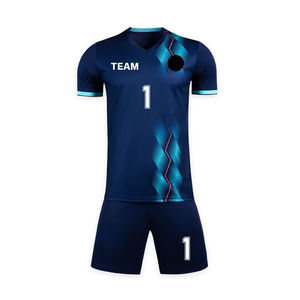Vente en gros d'uniforme de football personnalisé à vendre vêtements de sport par sublimation ensemble maillot et short de football col en V - Product Image 2