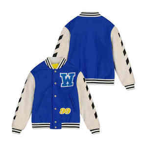 Kivotech-Chaqueta de Lana con Mangas de Cuero y Cuerpo, Chaqueta Varsity Personalizada de Alta Calidad - Product Image 1