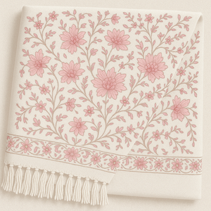 MyEthnix Women's Winter Lightweight Premium Quality Pure <b>Wool</b> Long Rectangular Polka Dot Self-Design Reversible Durable <b>Shawl</b> - Product Image 1