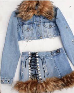 Precio al por mayor Cantidad de pedido mínima baja Venta de ropa de calle Denim Dos conjuntos de falda Mujer Faldas cortas y <span class=keywords><strong>minifaldas</strong></span> - Product Image 6