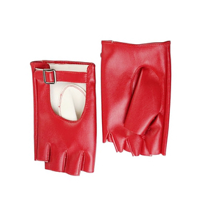 Gants de moto d'été à demi-doigt Gants rétro en cuir noir perforé pour motocross Gants sans doigts Hommes Femmes Gants d'équitation - Product Image 5
