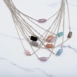 Rough Green Jade Gemstone Wire Wrapped Connector 925 Sterling Silver Cable Chain Bulk Adjustable Necklace Jewelry Custom Logo - Product Image 4