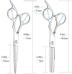 ชุดเครื่องมือช่างตัดผมแบบมืออาชีพกรรไกรแบบแบนสำหรับร้านทำผมทำจากทองคำขาว - Product Image 5