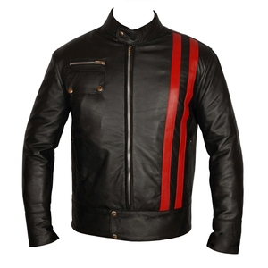 Chaqueta de motorista de cuero de vaca de alta calidad/chaqueta de carreras de cuero negro para hombres y mujeres todas las Tallas/chaqueta de corredor de café para hombres - Product Image 5
