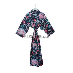 Elegante Bata de Baño con Estampado Floral para Mujer, Hecha a Mano en India, Suave y Cómoda, Traje de Baño, Regalo para Ella - Product Image 1
