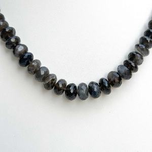 8mm 9mm 10mm AAA++ Natural Grey Moonstone Faceted Rondelle Beaded Handmade Gemstone Necklace Jewelry From Indian Supplier - Product Image 2