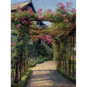P. Monsted Garden House Accent Tile Mural Cocina Backsplash Cerámica Flor Arco Murales de pared - Product Image 1