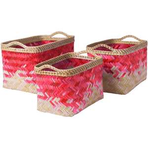 Cestas de almacenamiento de bambú coloridas con asas de Vietnam Direct Factory Ecológico y sostenible Uso diario en el hogar - Product Image 1