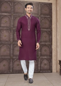 New Festival Viscose Direct Digital Printed with Embroidery and Pintex Work <b>Men's</b> <b>Kurta</b> Collection for Adults - Product Image 5