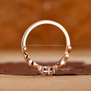 Anillo de boda de compromiso de diamante cultivado en laboratorio minimalista personalizable clásico 10K 14K 18K oro chapado en oro corte brillante anillo IGI - Product Image 6