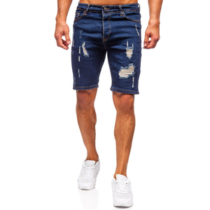 Pantalones cortos lavados de mezclilla con bordado personalizado 2025 de calidad superior, pantalones cortos de mezclilla holgados para hombres, pantalones cortos de mezclilla para hombres OEM - Product Image 1