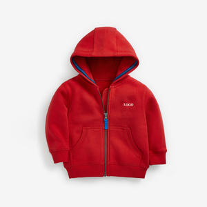 Sweat à capuche pour garçons en polaire, prix d'usine, manches longues, logo personnalisé, matière respirante et confortable, couleur unie, coupe ajustée / ample - Product Image 3