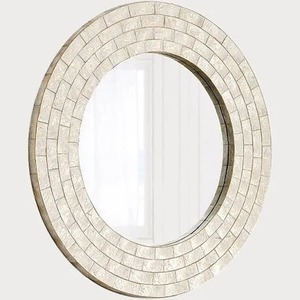 Espejo de pared con Incrustaciones de nácar de lujo hecho a mano, acento de pared de diseñador para interiores contemporáneos - Product Image 2