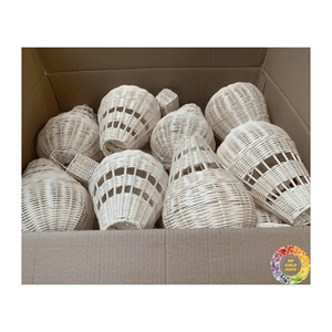 Ornement de Noël boule de rotin naturel personnalisé, boules rondes tissées pour décor d'arbre de Noël du Vietnam - Product Image 4