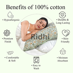 Funda de Almohada Lumbar con Volantes Florales Estilo Western, Color Amarillo Goldenrod, 20x36, Estampado a Mano, Algodón, Cierre de Cremallera Personalizable - Product Image 3