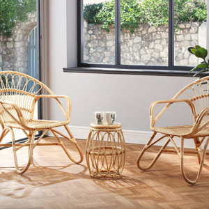 Modern Minimalist round Coffee <b>Table</b> Multi-Purpose Corner <b>Table</b> with Natural <b>Rattan</b> Woven Design Home Decor Dining Living Room - Product Image 5