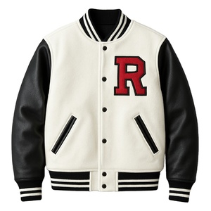 แจ็คเก็ตวาร์ซิตี้พรีเมียมแบบสั่งทำพิเศษสำหรับผู้ชาย แขนหนัง แต่งลายปักโลโก้ แจ็คเก็ตเบสบอล ขายส่ง - Product Image 1