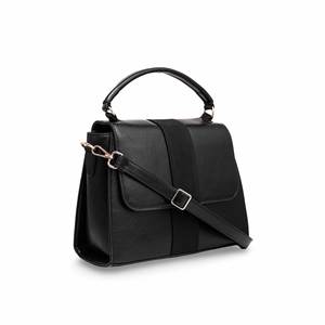 Black P55523 Casual Sport Leather <b>Sling</b> <b>Bag</b> Water Proof Crossbody Nylon Daily <b>Bag</b> - Product Image 2