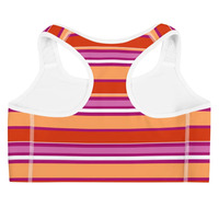 Soutien-gorge de sport Y-line respirant à séchage rapide en 100 % nylon, grande taille, couleurs discrètes du drapeau de la fierté lesbienne, idéal pour l'activewear esthétique